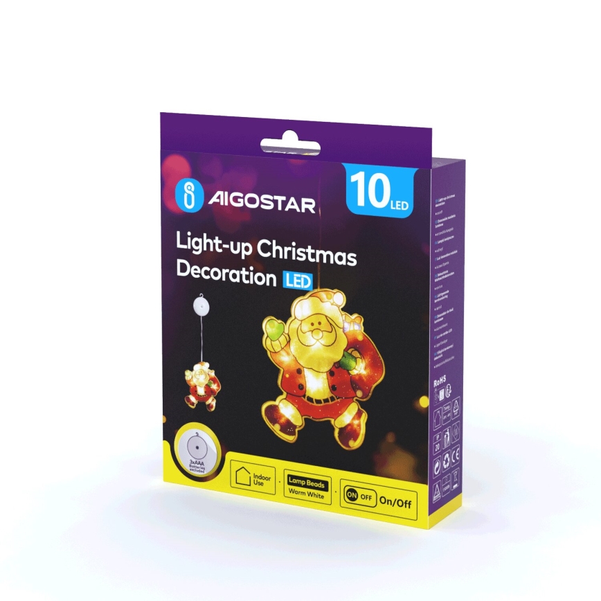 Aigostar - LED Ziemassvētku rotājums LED/3xAAA Santa 20cm