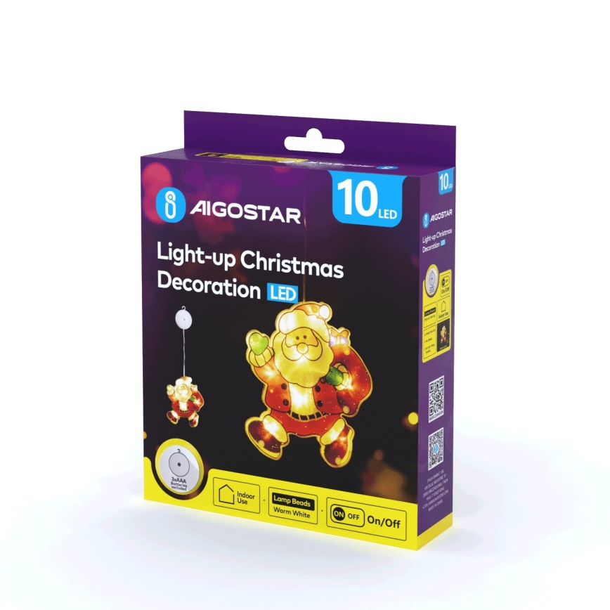Aigostar - LED Ziemassvētku rotājums LED/3xAAA Santa 20cm