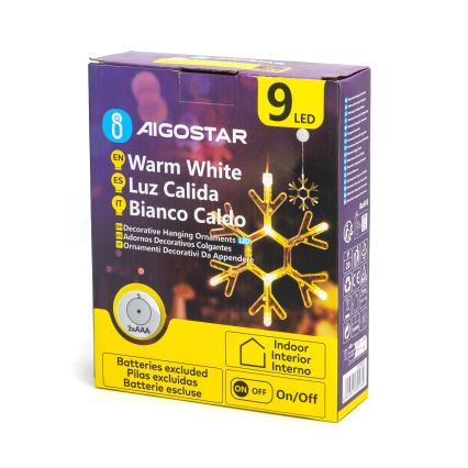 Aigostar - LED Ziemassvētku rotājums LED/3xAAA silti balta sniegpārsliņa 19cm