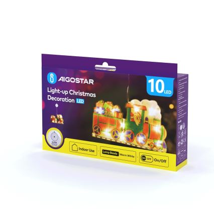 Aigostar - LED Ziemassvētku rotājums LED/3xAAA vilciens 13,4cm
