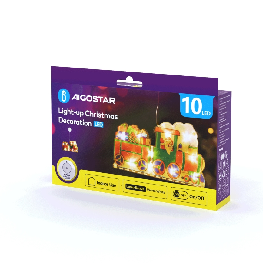 Aigostar - LED Ziemassvētku rotājums LED/3xAAA vilciens 13,4cm