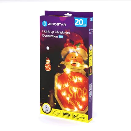 Aigostar - LED Ziemassvētku rotājums LED/3xAAA Ziemassvētku vecītis ar uzrakstu 45cm