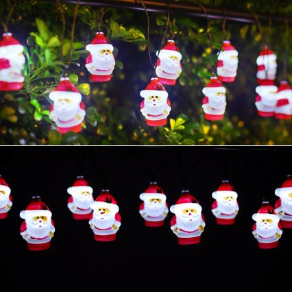 Aigostar - LED Ziemassvētku saules enerģijas virtene 10xLED/3,8 m IP44 vēsi balta