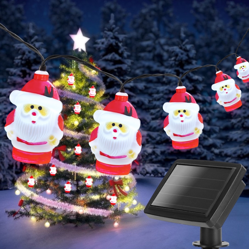 Aigostar - LED Ziemassvētku saules enerģijas virtene 10xLED/3,8 m IP44 vēsi balta
