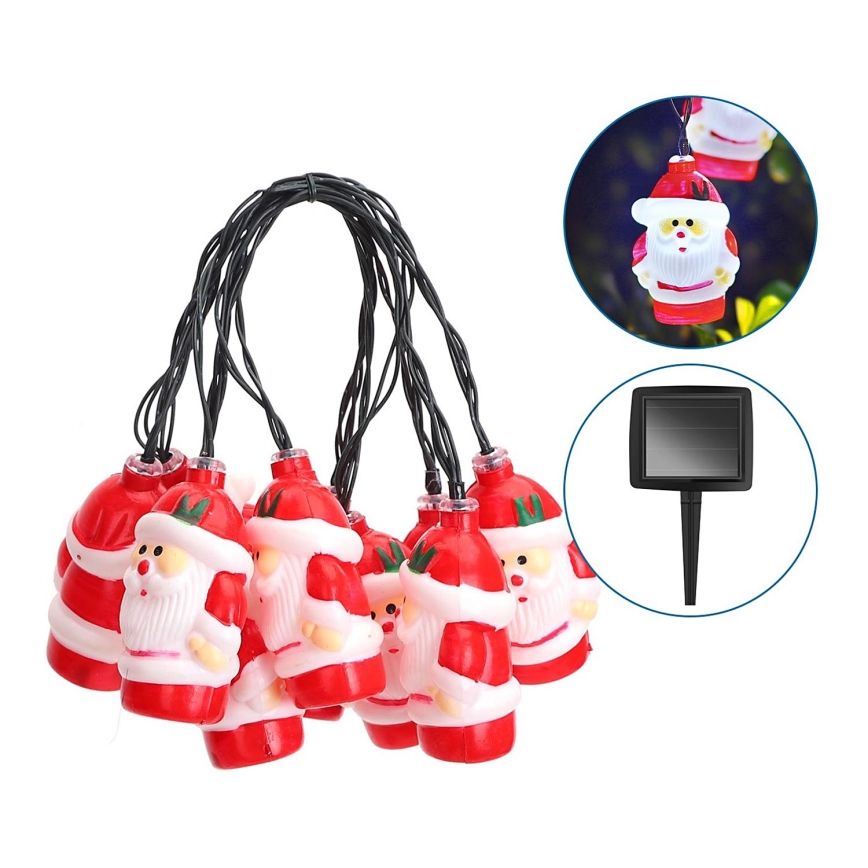 Aigostar - LED Ziemassvētku saules virtene 10xLED/3,8 m IP44 auksta balta 400 mAh