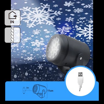 Aigostar - LED Ziemassvētku sniegpārslu projektors LED/5W/230V auksti balta