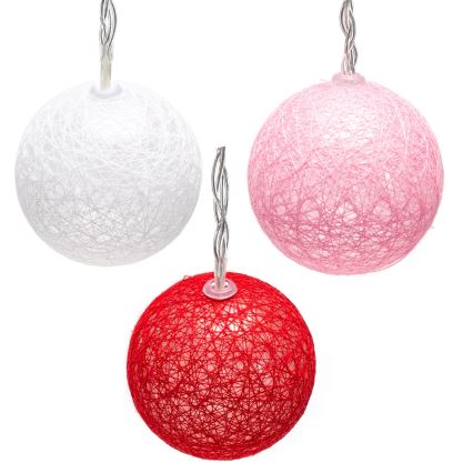 Aigostar - LED Ziemassvētku virtene, 10 LED, 3xAA, 2 m, siltā baltā krāsā