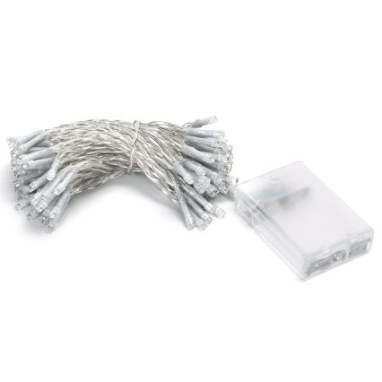 Aigostar - LED Ziemassvētku virtene 100xLED/3xAA 10,3m auksta balta