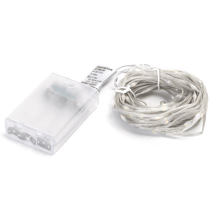 Aigostar - LED Ziemassvētku virtene 100xLED/3xAA 10,3m silti balta