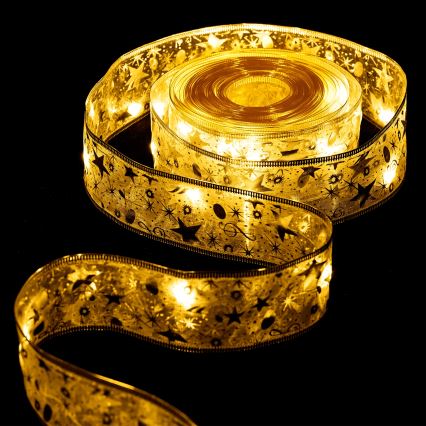 Aigostar - LED Ziemassvētku virtene 100xLED/3xAA 10 m siltā baltā zelta