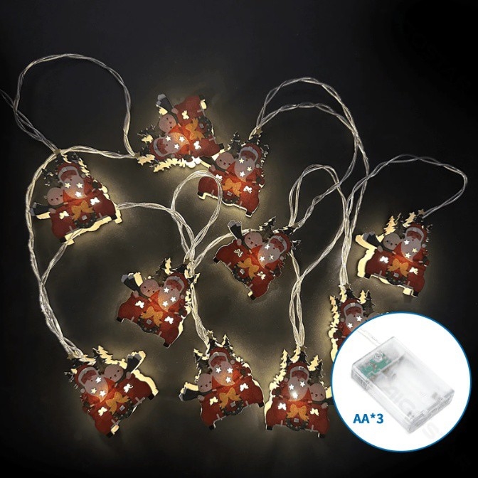 Aigostar - LED Ziemassvētku virtene 10xLED/3xAA 1,5m siltā balta ar ragavām