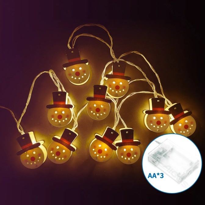 Aigostar - LED Ziemassvētku virtene 10xLED/3xAA 1,5m siltā baltā sniegavīrs