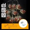 Aigostar - LED Ziemassvētku virtene 10xLED/3xAA 1,5m siltas baltas zeķes