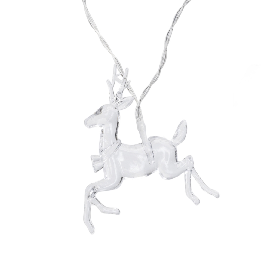 Aigostar - LED Ziemassvētku virtene 10xLED/3xAA 1,5m silti balta ar briežiem