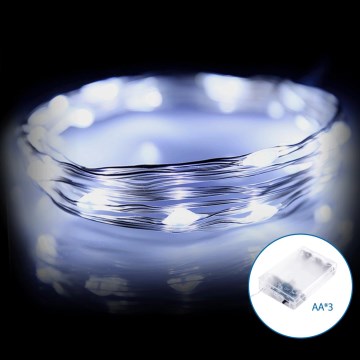 Aigostar - LED Ziemassvētku virtene 20xLED/3xAA 2,3m vēsi balts