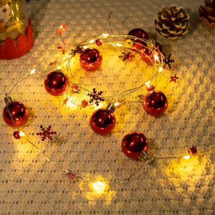 Aigostar - LED Ziemassvētku virtene 20xLED/3xAA 2 m, siltā baltā krāsā