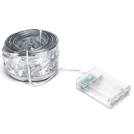 Aigostar - LED Ziemassvētku virtene 20xLED/3xAA 2 m silti balta sudraba