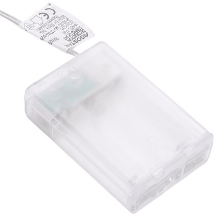 Aigostar - LED Ziemassvētku virtene 20xLED/3xAA 2 m silti balta sudraba
