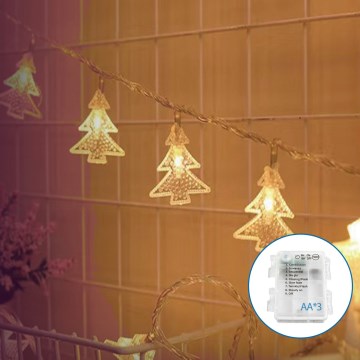 Aigostar - LED Ziemassvētku virtene 20xLED/3xAA 3,3m eglītes