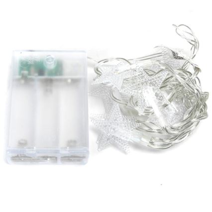 Aigostar - LED Ziemassvētku virtene 20xLED/3xAA 3,3m zvaigznes