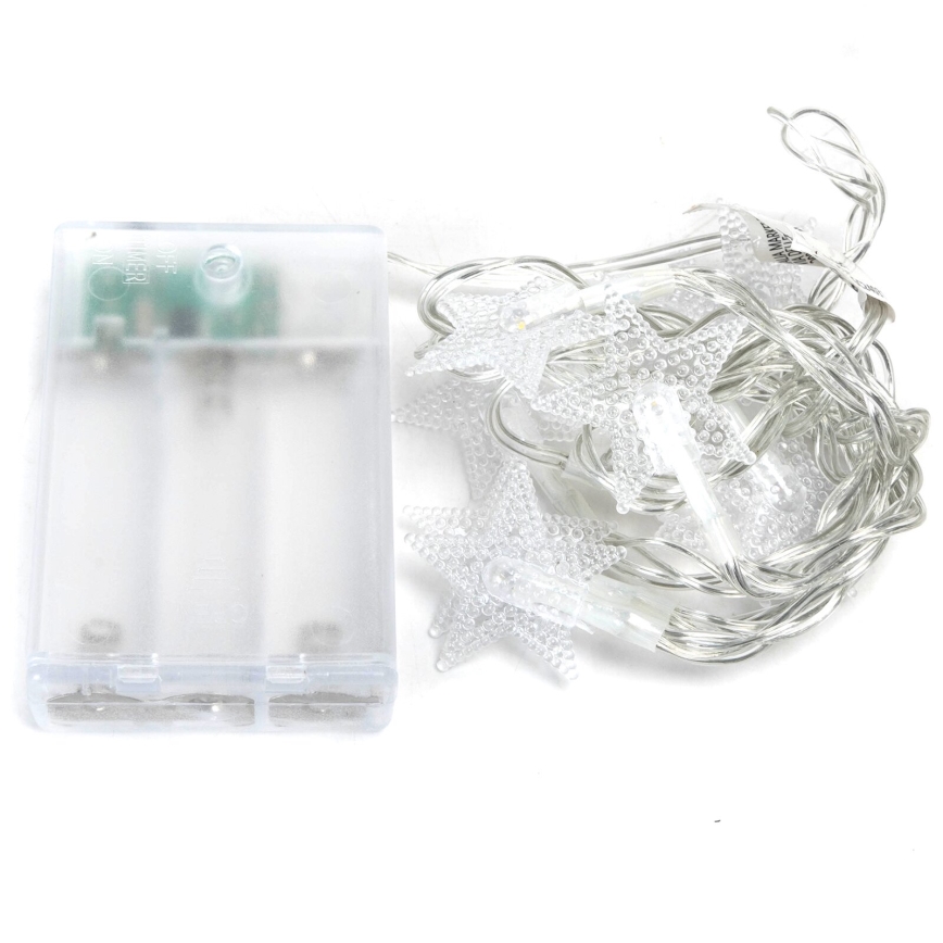 Aigostar - LED Ziemassvētku virtene 20xLED/3xAA 3,3m zvaigznes