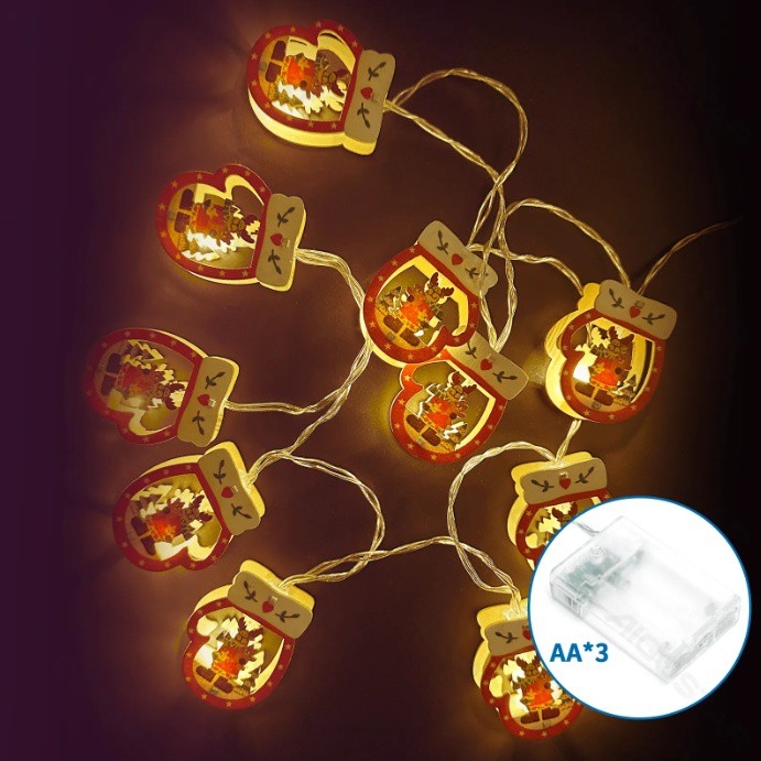 Aigostar - LED Ziemassvētku virtene 20xLED/3xAA 3 m silti balta cimdi