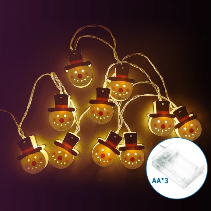 Aigostar - LED Ziemassvētku virtene 20xLED/3xAA 3m silti balta sniegavīrs