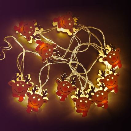 Aigostar - LED Ziemassvētku virtene 20xLED/3xAA 3m silti balta ziemeļbriedis