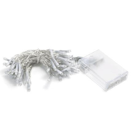Aigostar - LED Ziemassvētku virtene 50xLED/3xAA 5,3m auksti balta