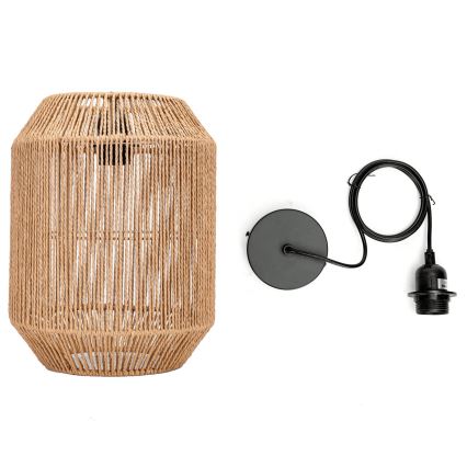 Aigostar - Lustra ar auklu 1xE27/60W/230V bēša