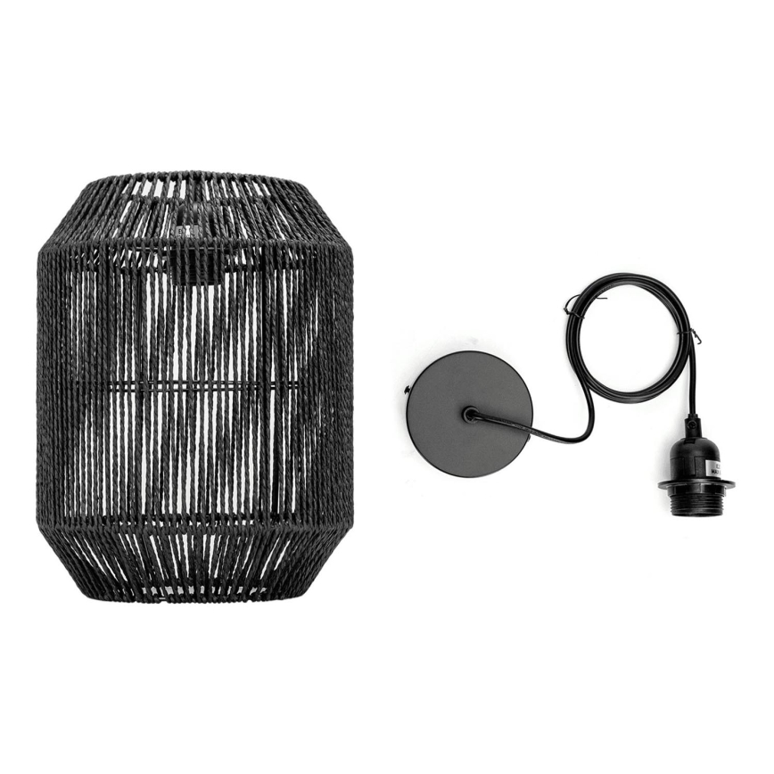 Aigostar - Lustra ar auklu 1xE27/60W/230V melna