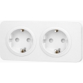 Aigostar - mājas kontaktligzda ar rāmi, 2x SCHUKO 250V/16A, balta