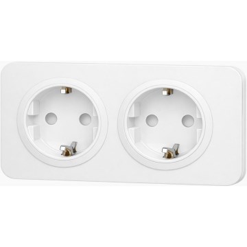 Aigostar - mājas kontaktligzda ar rāmi, 2x SCHUKO 250V/16A, balta