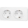Aigostar - mājas kontaktligzda ar rāmi, 2x SCHUKO 250V/16A, balta