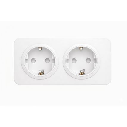 Aigostar - mājas kontaktligzda ar rāmi, 2x SCHUKO 250V/16A, balta
