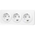 Aigostar - Mājas kontaktligzda ar rāmi 3Z SCHUKO 250V/16A balta