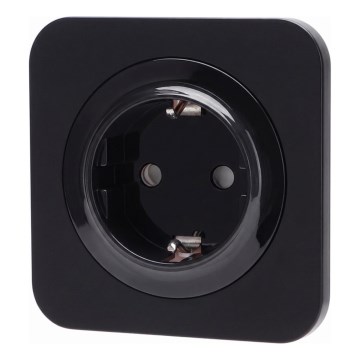Aigostar - mājas kontaktligzda ar rāmi SCHUKO 250V/16A melna