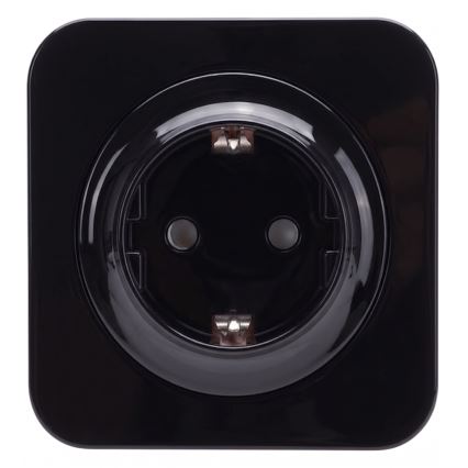Aigostar - mājas kontaktligzda ar rāmi SCHUKO 250V/16A melna