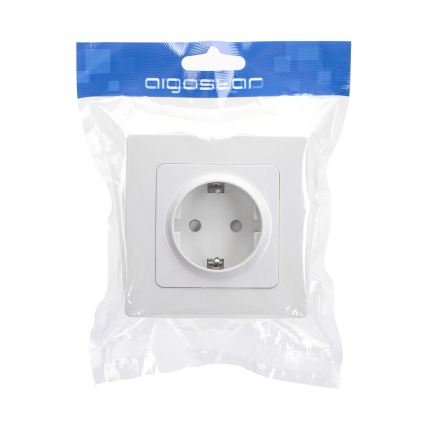 Aigostar - Mājas kontaktligzda ar rāmi SCHUKO 250V balta