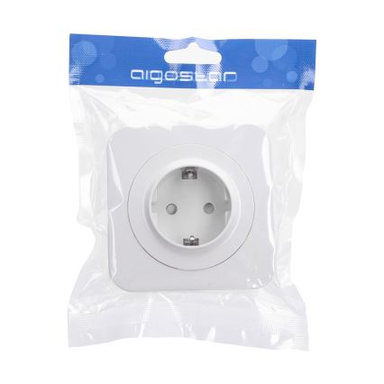 Aigostar - Mājas kontaktligzda ar SCHUKO rāmīti 250V balta