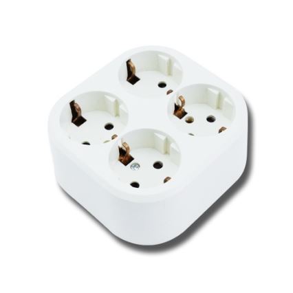 Aigostar - Mājas SCHUKO kontaktligzda, 4 ligzdas, 250 V/16 A