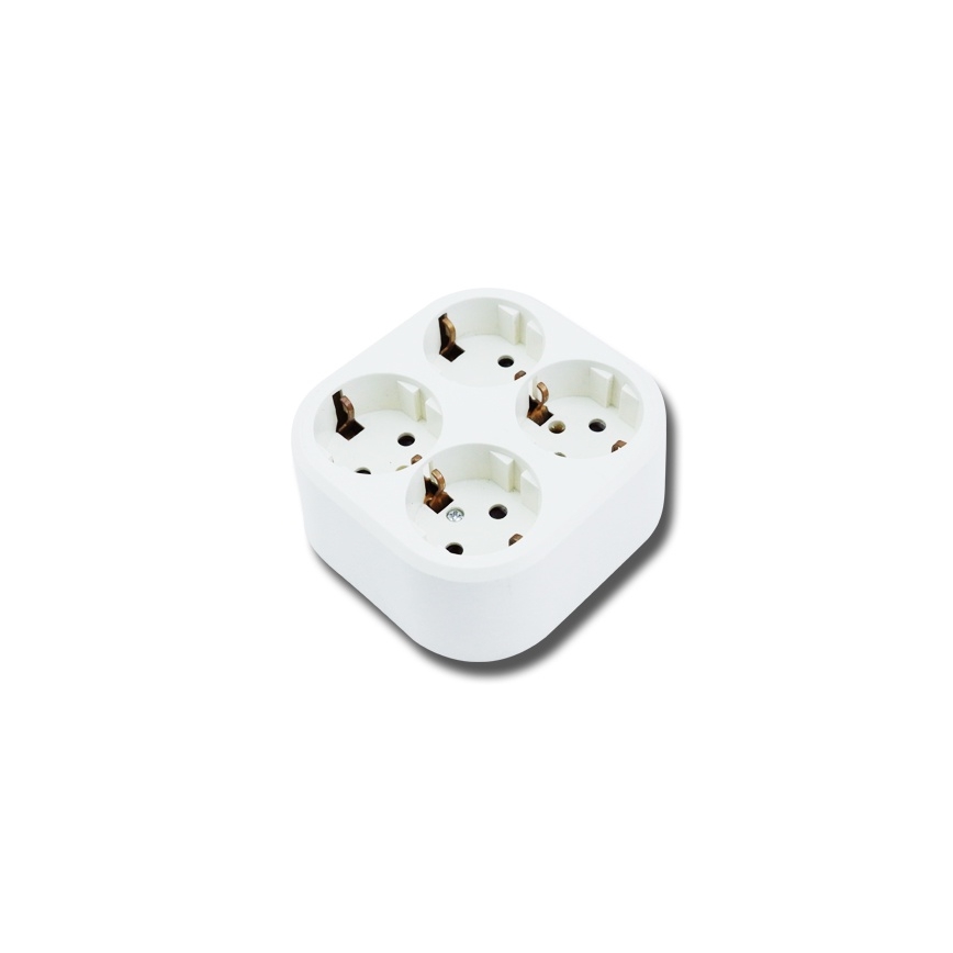 Aigostar - Mājas SCHUKO kontaktligzda, 4 ligzdas, 250 V/16 A