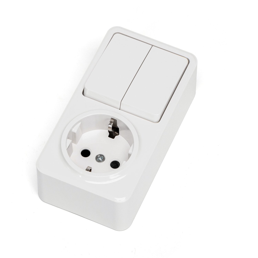 Aigostar - Mājas slēdzis 2P ar kontaktligzdu 1x10A/250V