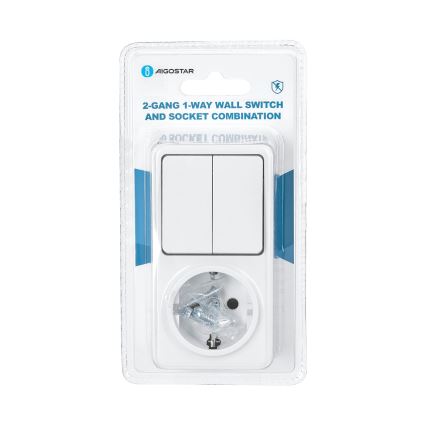 Aigostar - Mājas slēdzis 2P ar kontaktligzdu 1x10A/250V