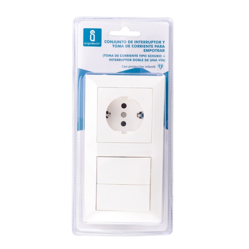 Aigostar - Mājas slēdzis ar kontaktligzdu 1x16A/250V