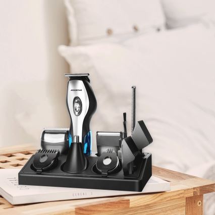 Aigostar - Matu griešanas ierīce ar piederumiem 6in1 5W/5V melna