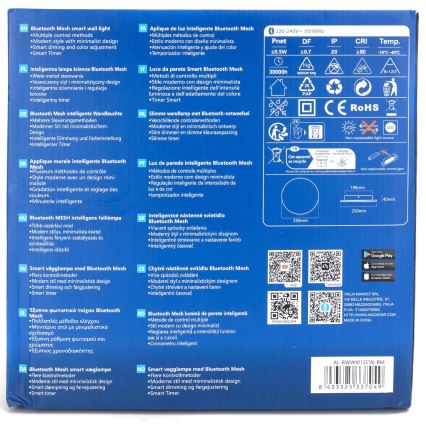 Aigostar - LED regulējams sienas gaismeklis MESH Smart LED/12W/230V 2700-6500K balts