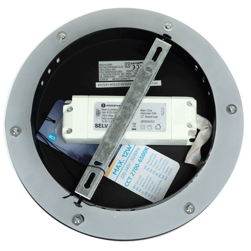 Aigostar - LED regulējams sienas gaismeklis MESH Smart LED/12W/230V 2700-6500K melns