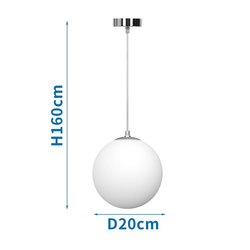 Aigostar - Pakaramā lampa ar vadu 1xE27/40W/230V Ø 20 cm
