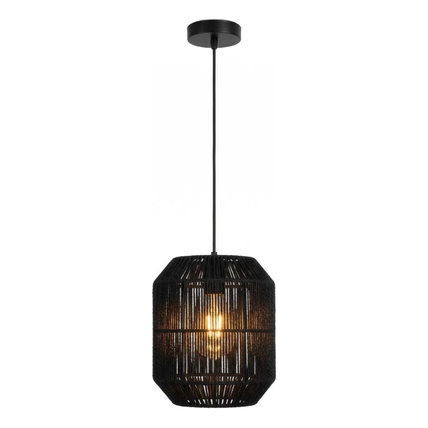 Aigostar - pakaramais gaismeklis ar vadu 1xE27/60W/230V melns, diam. 23 cm